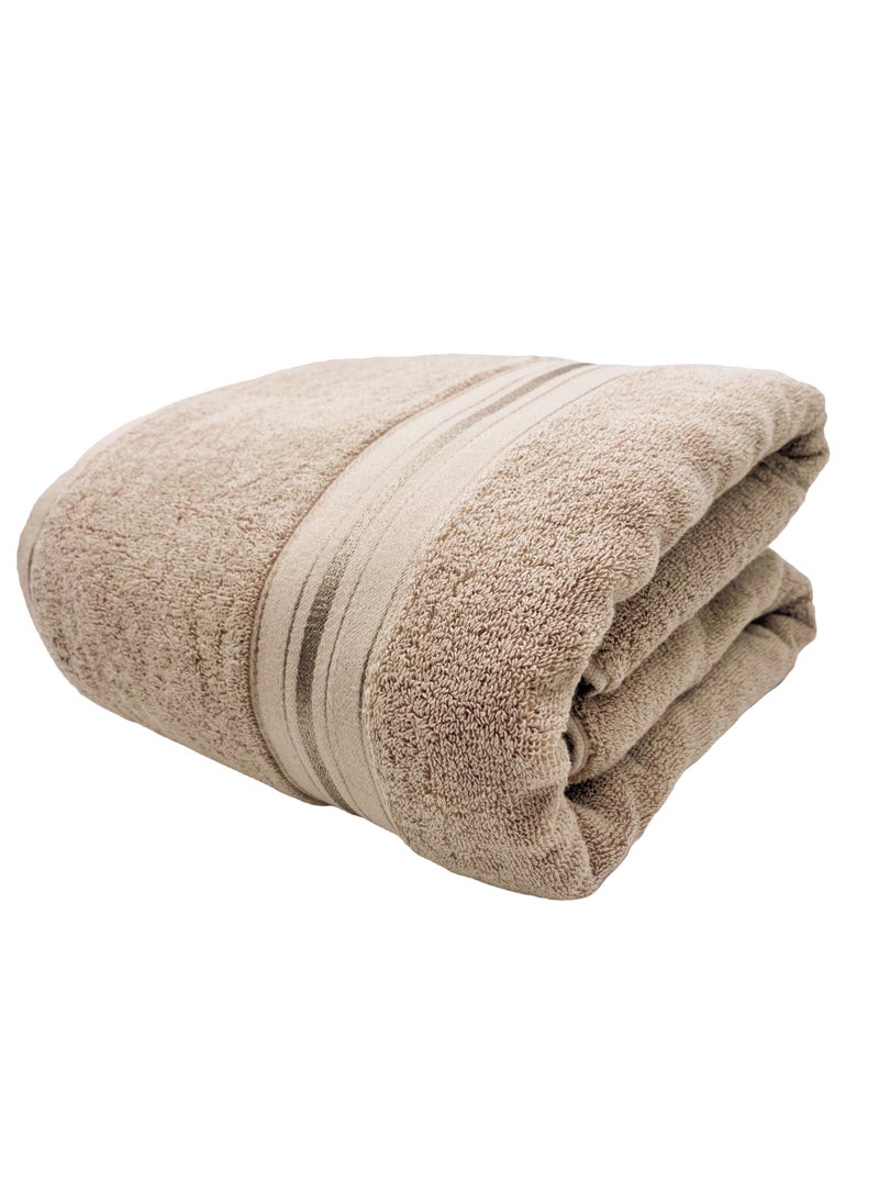 Extra Large Size (200 * 100cm) Luxury Large Bath Towels Pure Cotton Set Soft High Water Absorption Quick Drying Bathroom Spa Beach Hotel Swimming (Khaki)