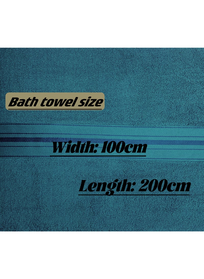 Extra Large Size (200 * 100cm) Luxury Large Bath Towel Pure Cotton Set Soft High Water Absorption Quick Drying Bathroom Spa Beach Hotel Swimming (Green)