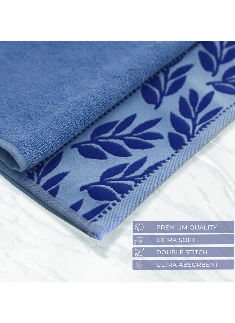 DUKE SERENA (Pack of 2) 100% Cotton Premium Bath Sheets (165 x 85cm) Lightweight & Highly Absorbent Quick Drying, Perfect for Daily Use Super Soft Bath Sheet (Blue)