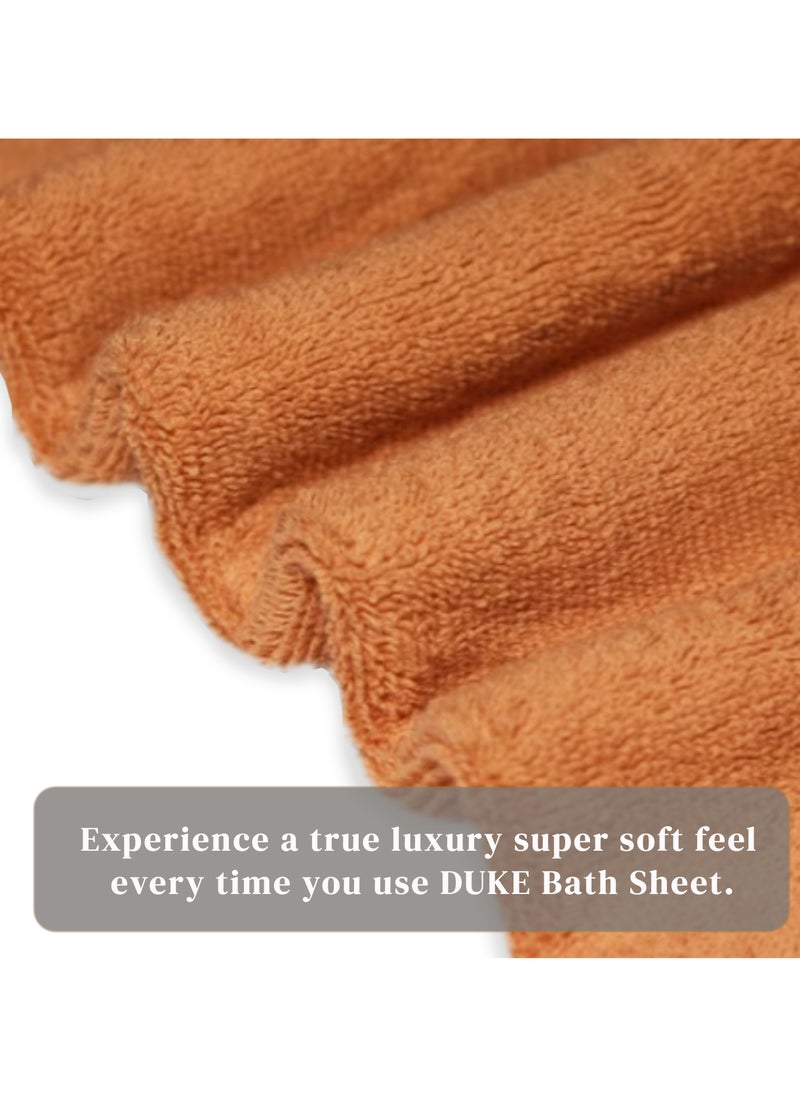 DUKE SERENA (Pack of 2) 100% Cotton Premium Bath Sheets (165 x 85cm) Lightweight & Highly Absorbent Quick Drying, Perfect for Daily Use Super Soft Bath Sheet (Beige)