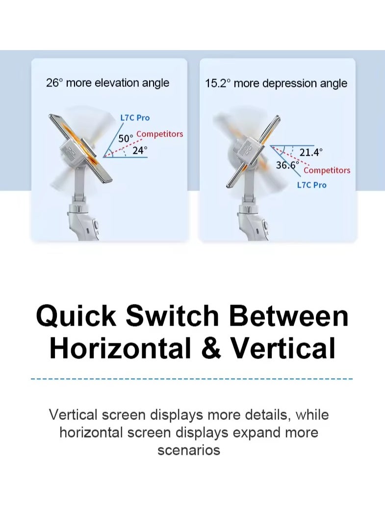 L7C Pro Plus Face Tracking Rotation Phone Gimbal Tripod 3 Axis Foldable Gimbal