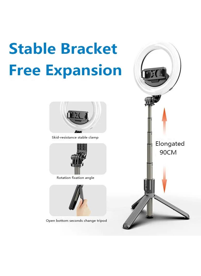 L07 Tiktok Stretchable Tripod Stand With Ring Light And Wireless Remote