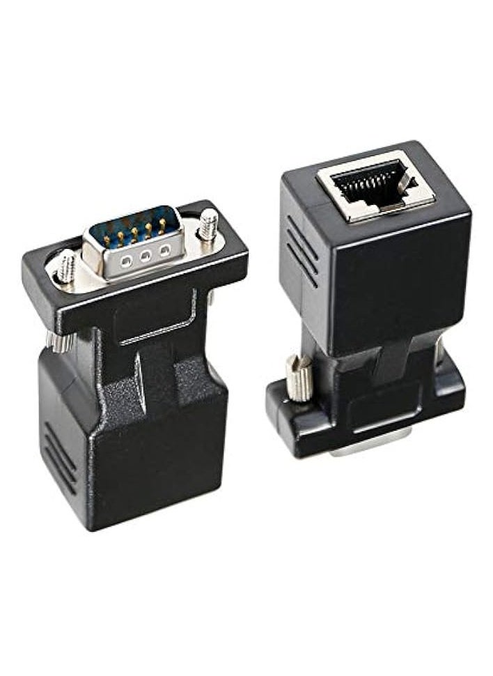 DB9 to RJ45 Serial Adapter RS232 Male to RJ-45 Female Ethernet Converter Compatible with Standard 9 Pin RS-232 Devices