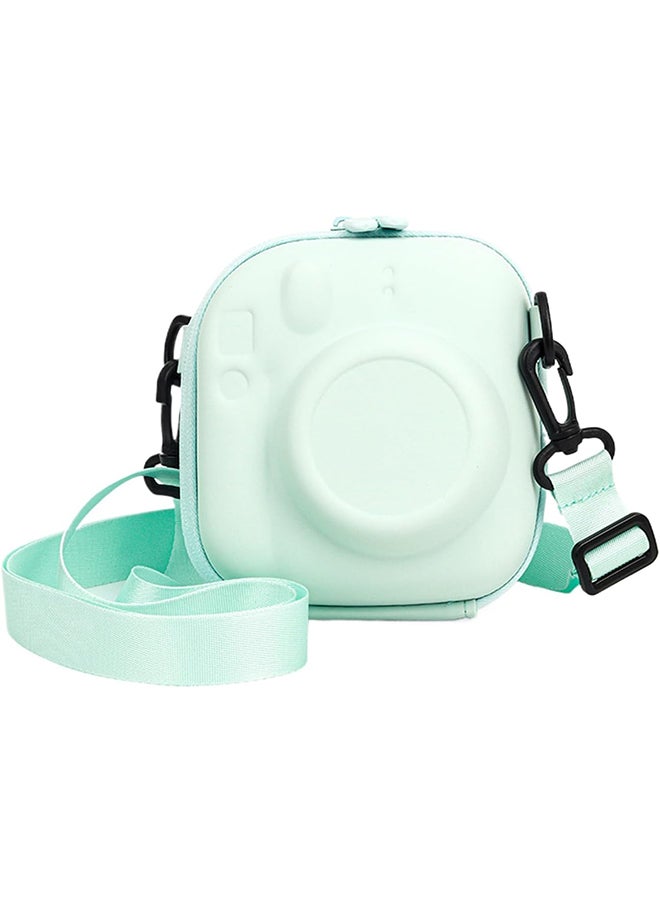 Universal Protective Camera Case for Fujifilm Instax Mini 12 11 9 8 SE 7+ 40, Instant Camera Bag Hard EVA Case with Shoulder Strap- Mint Green