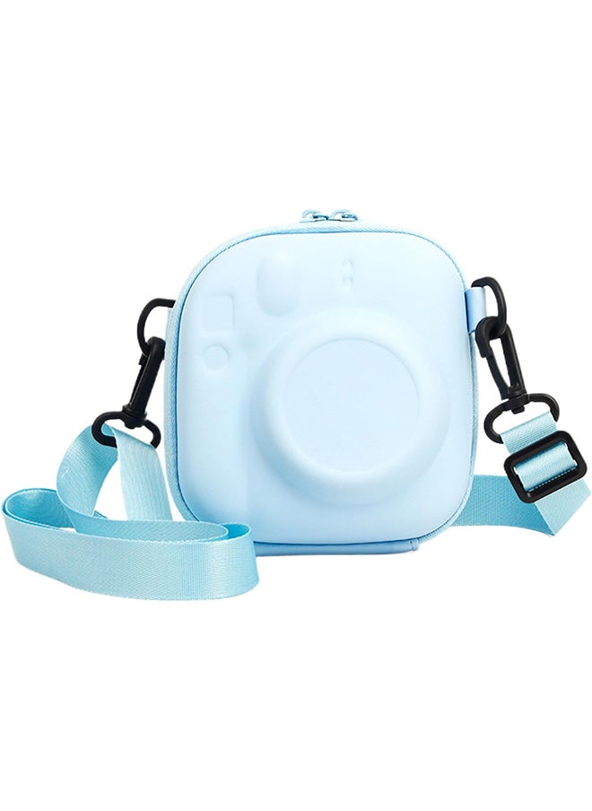 Universal Protective Camera Case for Fujifilm Instax Mini 12 11 9 8 SE 7+ 40, Instant Camera Bag Hard EVA Case with Shoulder Strap- Pastel Blue