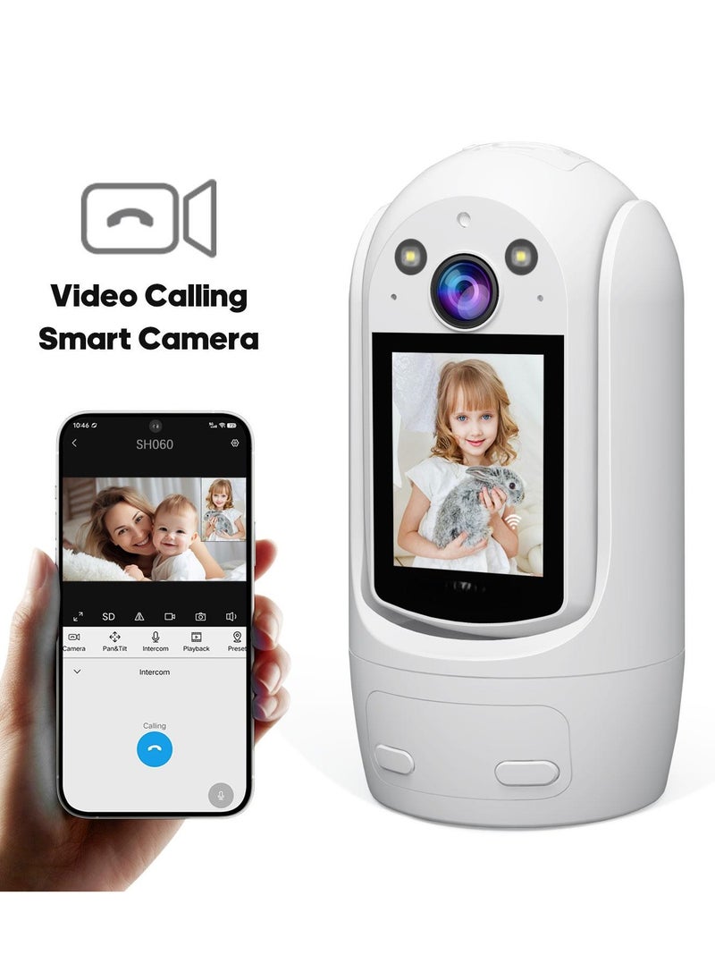 SH060,Indoor video calling smart Cameras ,Wifi Cameras 2.4inch HD Display and two-way video calling, 1080P Full HD ，360°panoramic house viewing，Accompany children AndTake care of The Elderly