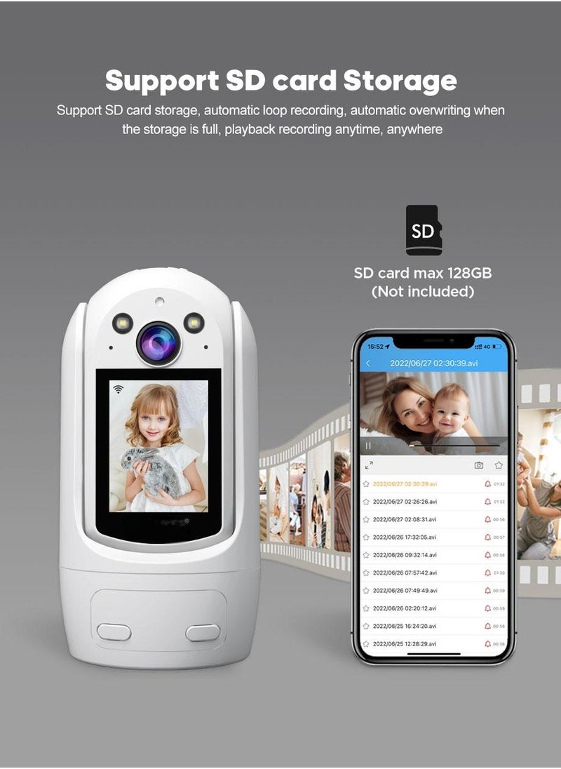 SH060,Indoor video calling smart Cameras ,Wifi Cameras 2.4inch HD Display and two-way video calling, 1080P Full HD ，360°panoramic house viewing，Accompany children AndTake care of The Elderly