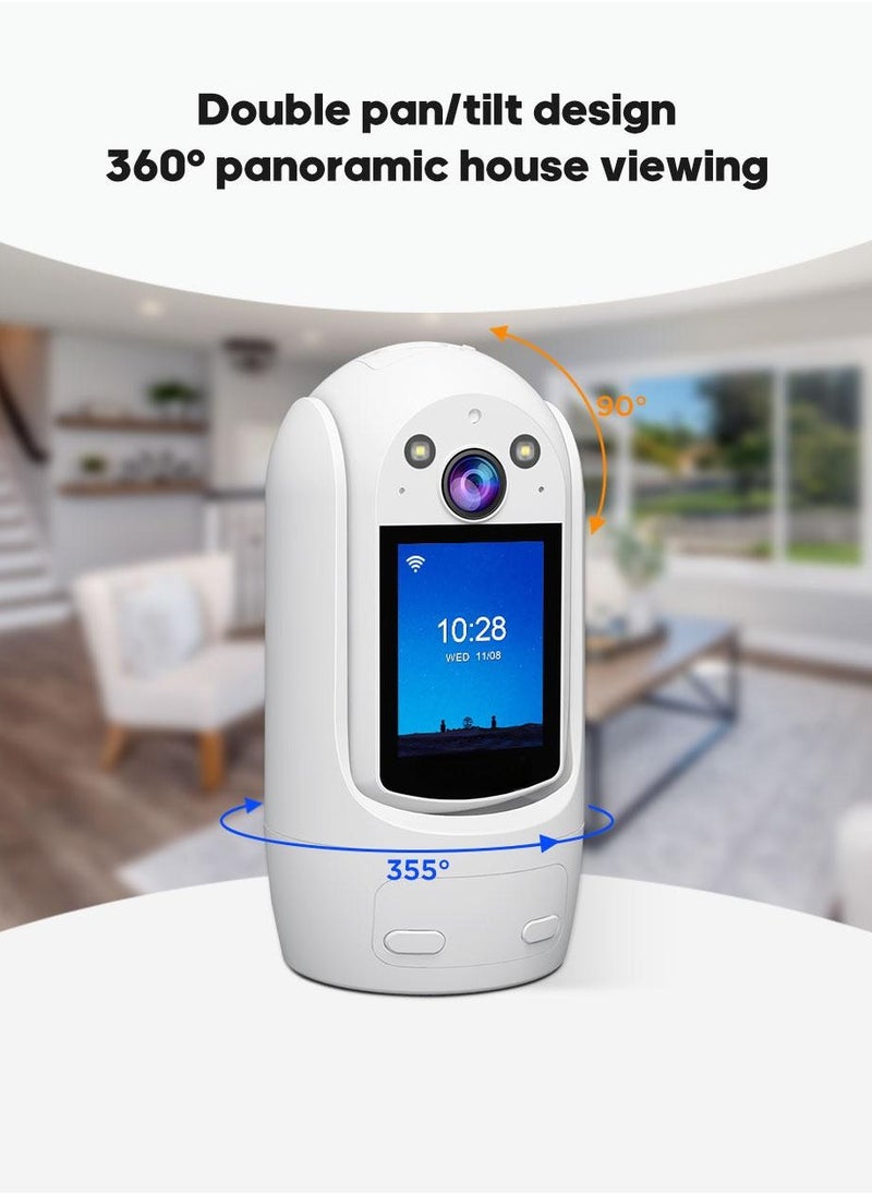 SH060,Indoor video calling smart Cameras ,Wifi Cameras 2.4inch HD Display and two-way video calling, 1080P Full HD ，360°panoramic house viewing，Accompany children AndTake care of The Elderly