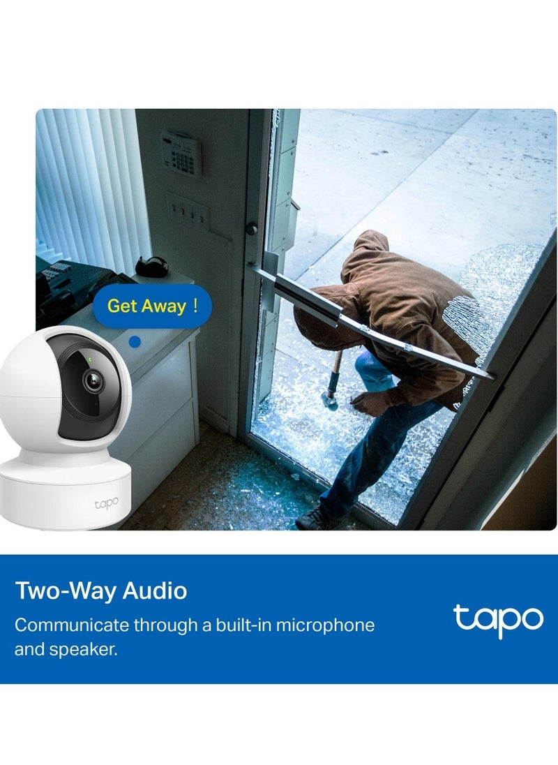 Tapo C202 1080P Wi Fi/Ethernet Camera Indoor Surveillance Camera with Person Detection Two-Way Audio Compatible with Alexa and Google Assistant for Baby/Pets