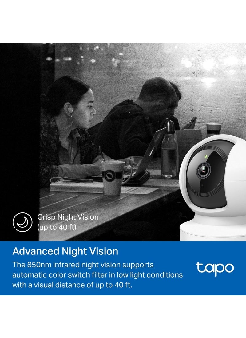 Tapo C202 1080P Wi Fi/Ethernet Camera Indoor Surveillance Camera with Person Detection Two-Way Audio Compatible with Alexa and Google Assistant for Baby/Pets