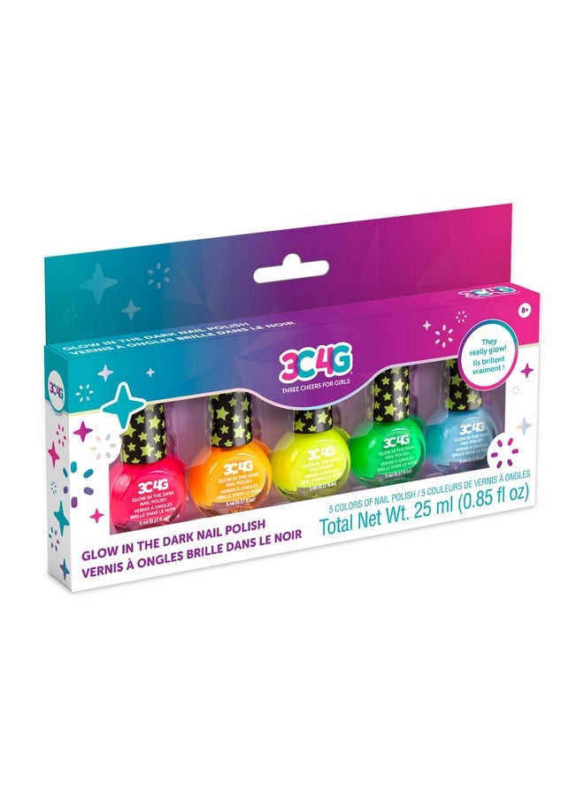 Glow In The Dark Nail Polish Nail Polish Set For Girls & Teens Includes 5 Glow In The Dark Colors Nontoxic Nail Polish Kit For Kids Ages 8+ By Make It Real