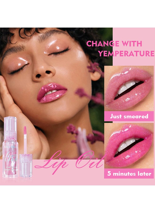 Lip Oil Gloss Temperature Color Changing Moisturizing Makeup Lipstick Hydrating Lip Plumper Extreme Lip Care Long Lasting Lip Glow Oil, Nourishing Repairing And Non-Sticky Primer Lip Tint