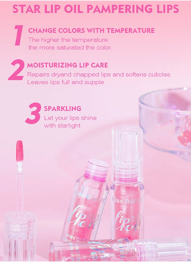 Lip Oil Gloss Temperature Color Changing Moisturizing Makeup Lipstick Hydrating Lip Plumper Extreme Lip Care Long Lasting Lip Glow Oil, Nourishing Repairing And Non-Sticky Primer Lip Tint