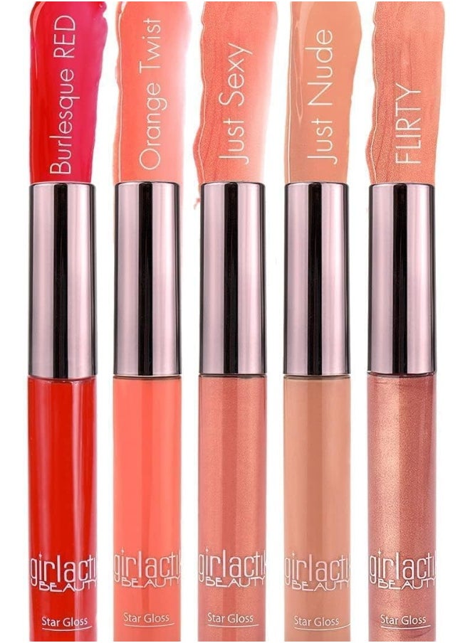 Usa. Tinted Lip Gloss Moisturizer Plumper. Non-Sticky, Pigmented, Long Lasting Formula With Sheer Shine. -Star Gloss, Flirty