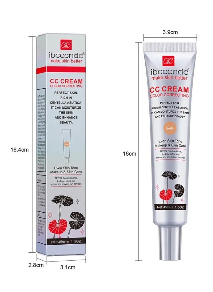 CC Cream Color Correcting Gel with Centella Asiatica Full Coverage Foundation Hydrating Cream and SPF 25 Sunscreen Even Skin Tone Moisturizing Hydrating Serum