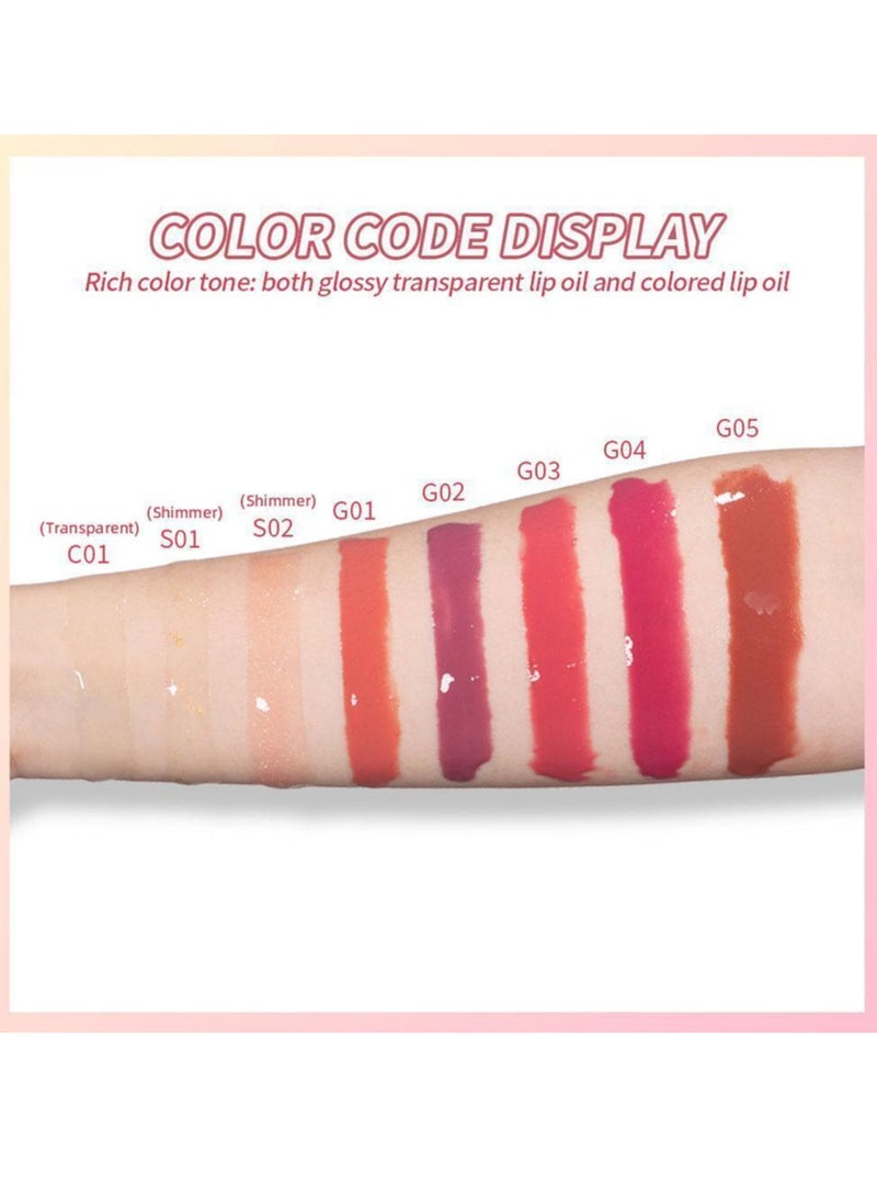 6PCS Lip Gloss Set Hydrating Liquid Lipstick Kit High Shine Clear Lip Plumping Glass Finish Lip Oil Gloss High Pigment Moisturizing Long Lasting Repairing Lightening Lip Line Balm 03