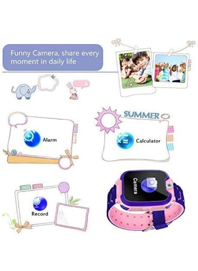 Children's Smartwatch LBS Tracker Intelligent Watch with Call SOS Voice Chat Digital Camera Game for Children Boys and Girls Student With Touch Screen for Children Birthday Gifts