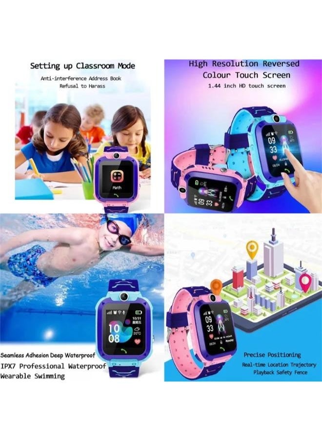 Children's Smartwatch LBS Tracker Intelligent Watch with Call SOS Voice Chat Digital Camera Game for Children Boys and Girls Student With Touch Screen for Children Birthday Gifts