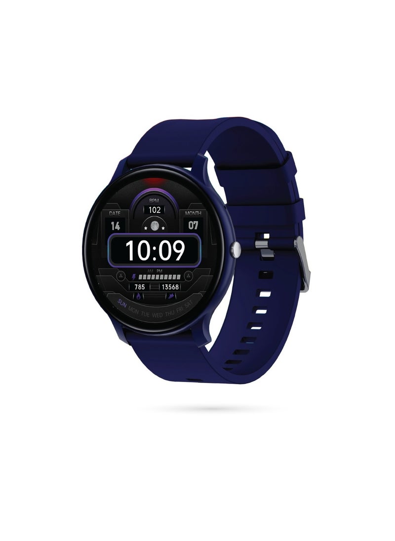 GT-FIT Smart Watch / Always on Display / BT Calling / Music Control / Rotation Button / Heart Rate / Sleep Monitor / Multiple Sport Model / Activity Tracking / Notifications - Blue