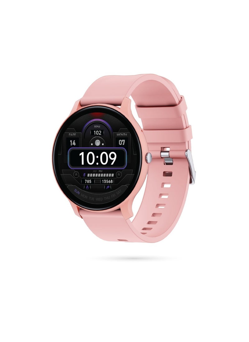 GT-FIT Smart Watch / Always on Display / BT Calling / Music Control / Rotation Button / Heart Rate / Sleep Monitor / Multiple Sport Model / Activity Tracking / Notifications - Pink