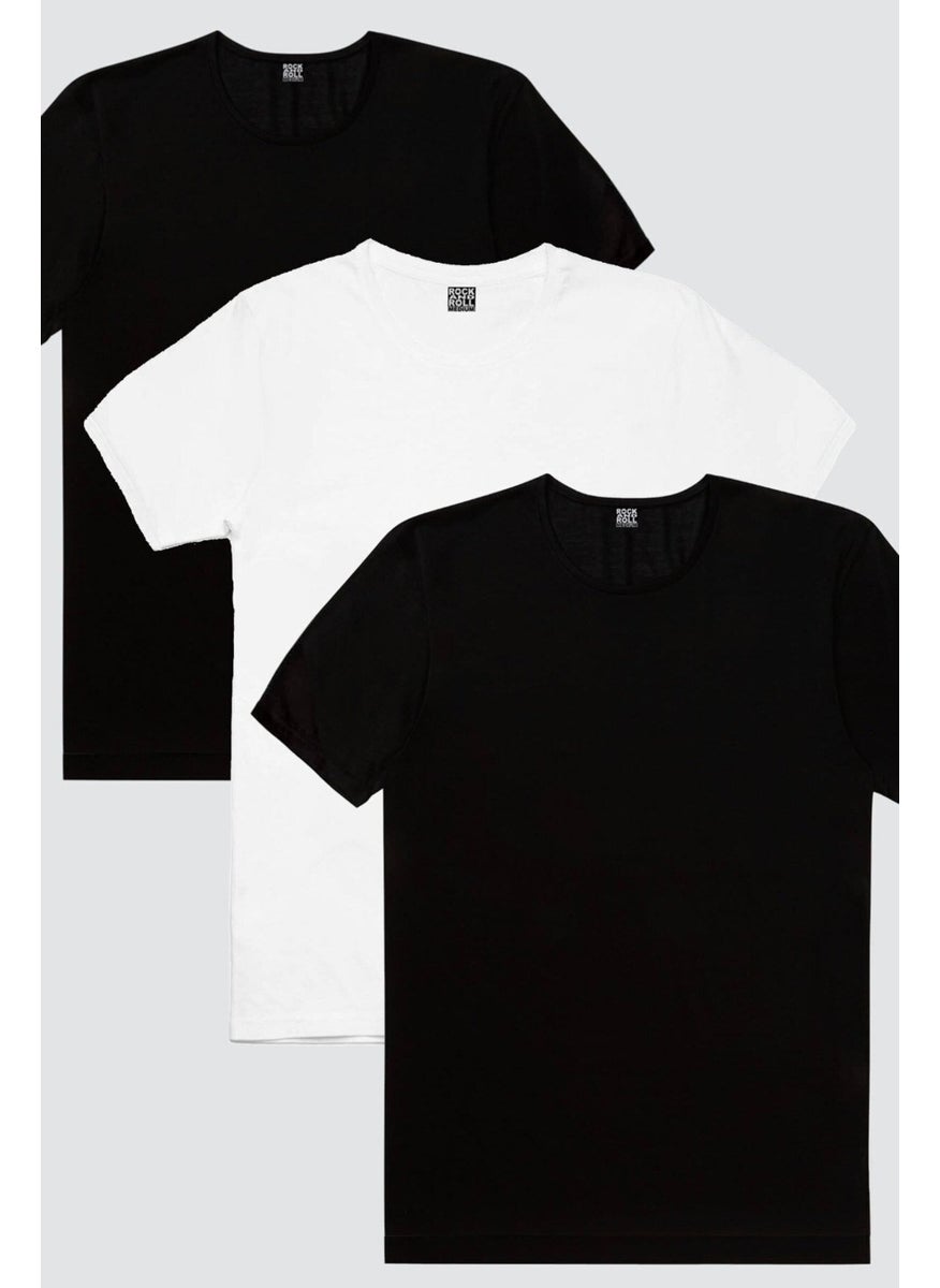 Plain, Unprinted 2 Black, 1 White Women's 3-Piece Eco Pack T-Shirt