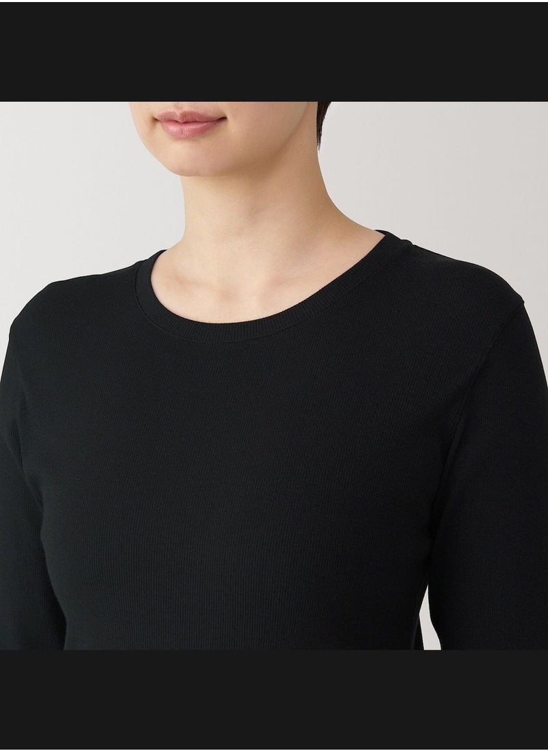 Soy Fiber Blend Ribbed Turtle Neck Long Sleeve T-Shirt