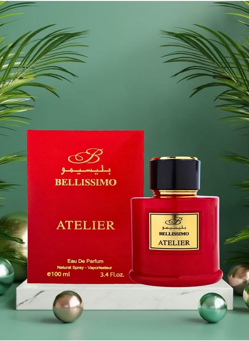 Bellissimo Atelier Red A Long-Lasting Unisex Eau de Parfum Fragrance with a Captivating Scent! : Beautiful Packaging