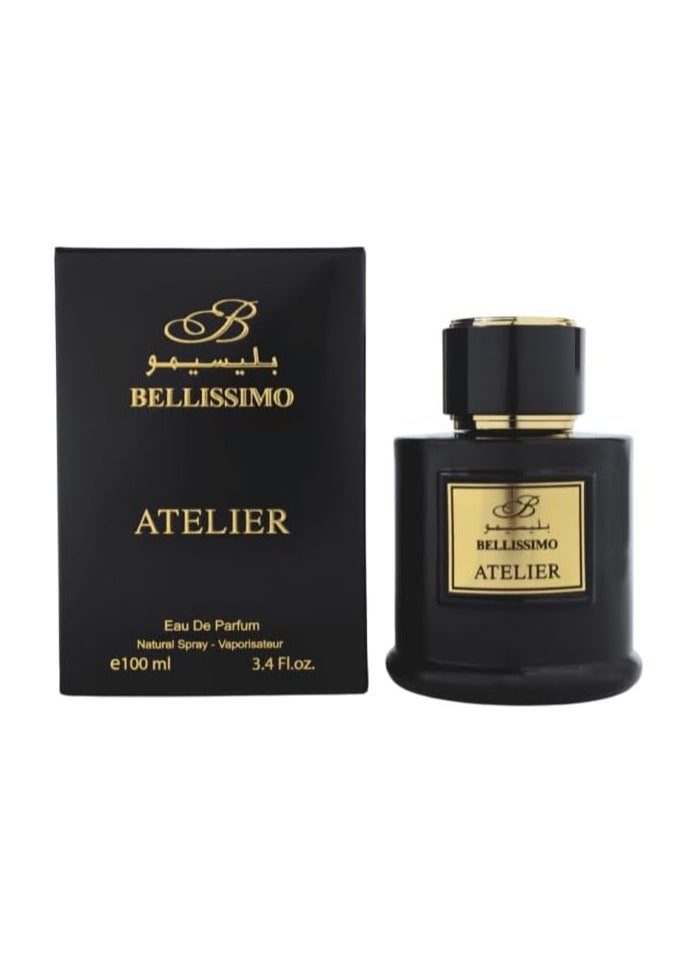 Bellissimo Atelier Black Eau de Parfum 3.4 fl oz   Captivating & Long-Lasting for Man Fragrance in Elegant Packaging