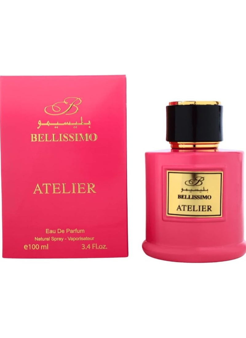 Bellissimo Atelier Pink Eau de Parfum 3.4 fl oz   Captivating & Long-Lasting Women's Fragrance in Elegant Packaging