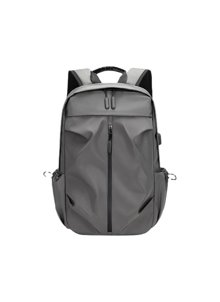 Men's Comfortable Backpack Trend Minimalist University Student School Bag Fashion Open Travel Colour:Ash gray