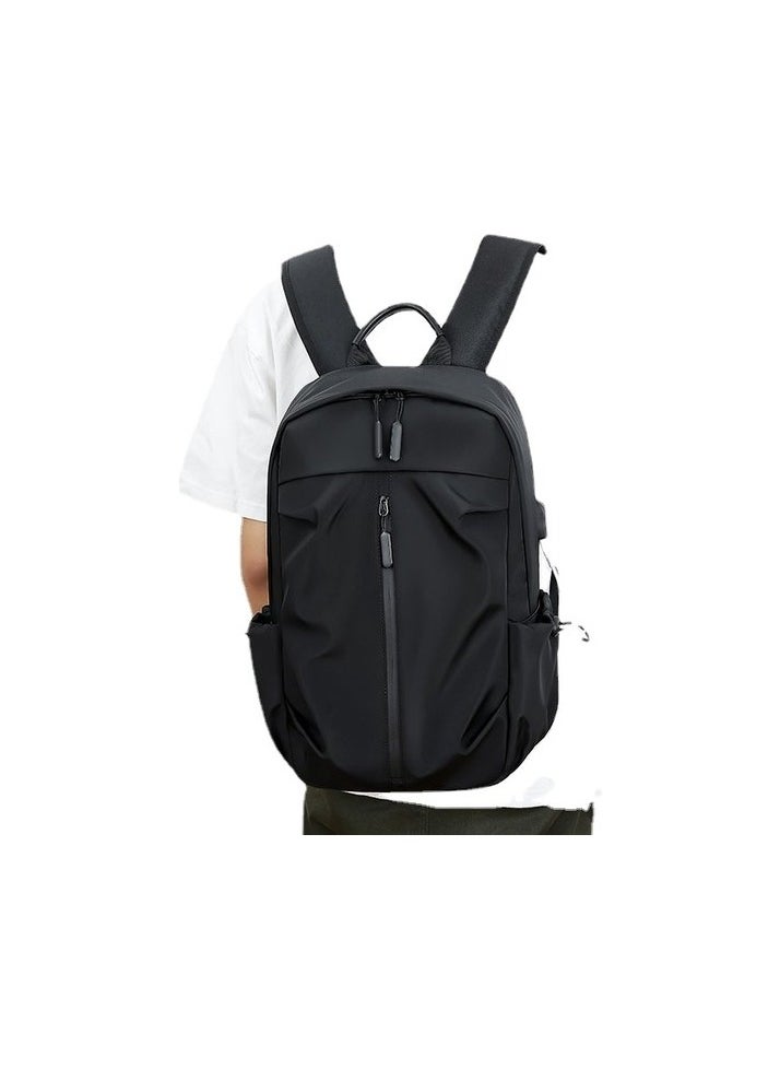 Men's Comfortable Backpack Trend Minimalist University Student School Bag Fashion Open Travel Colour:Black Body:Standard