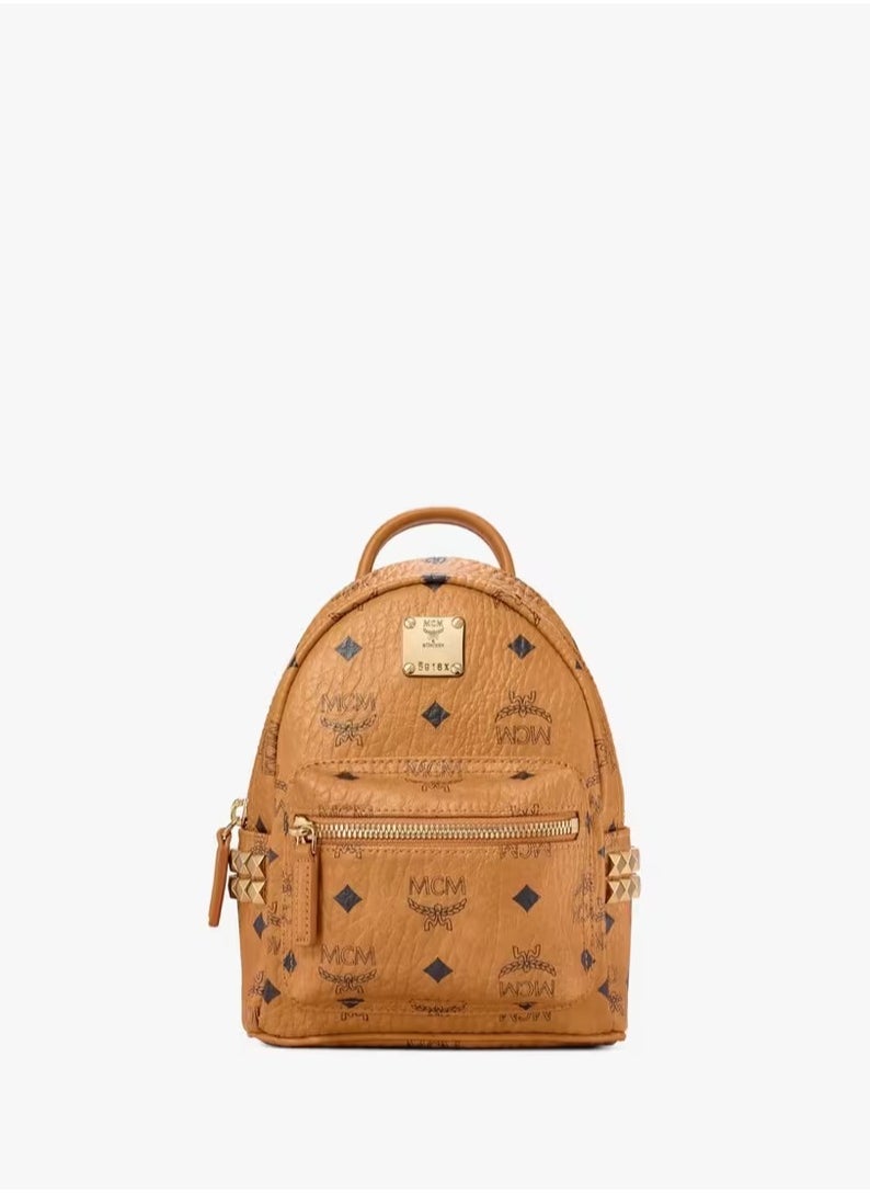 MCM Stark Bebe Boo Side Studs Backpack in Visetos