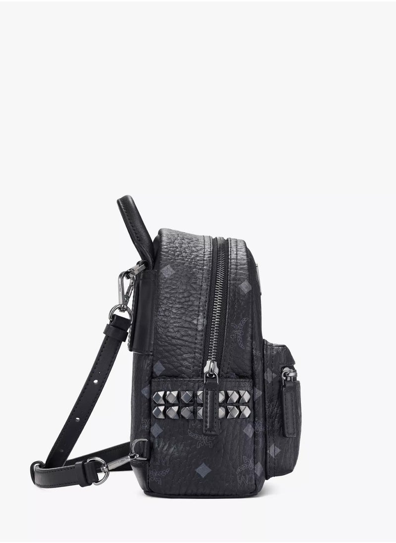 MCM Stark Bebe Boo Side Studs Backpack in Visetos