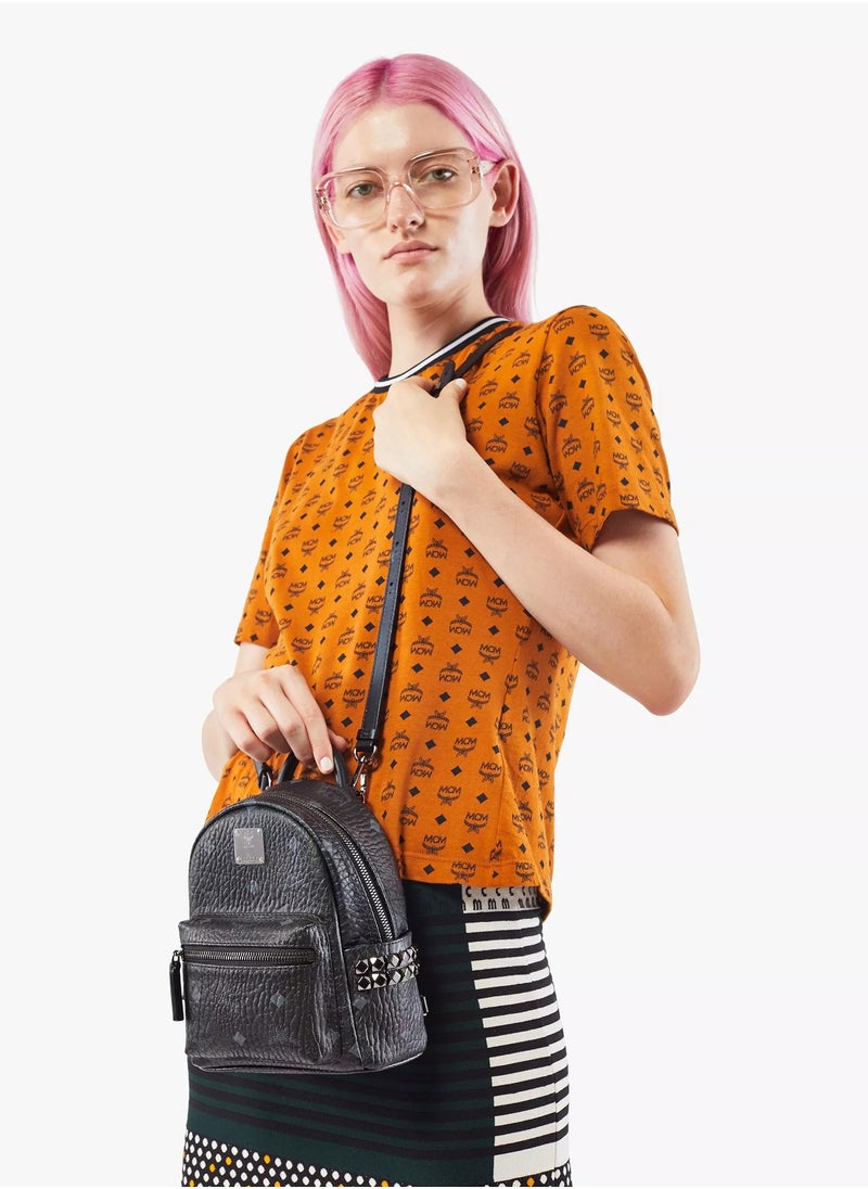 MCM Stark Bebe Boo Side Studs Backpack in Visetos