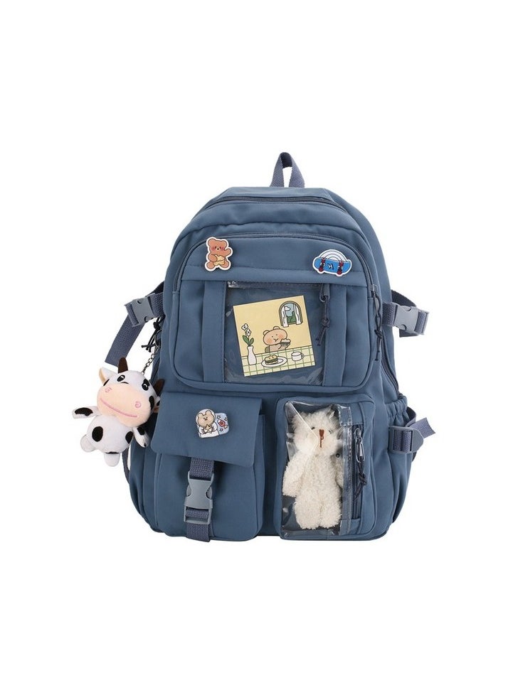 Magic Oxford Fabric Harajuku Style Backpack Colour:Blue Sizes:43*32*13cm