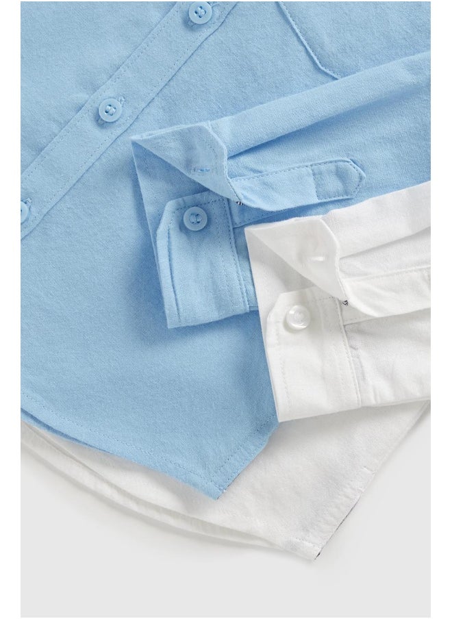 Chambray and White Oxford Shirts - 2 Pack