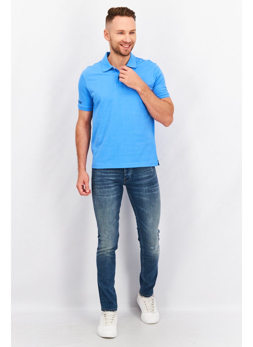 Men Slim Fit Dark Wash Stretchable Denim, Blue