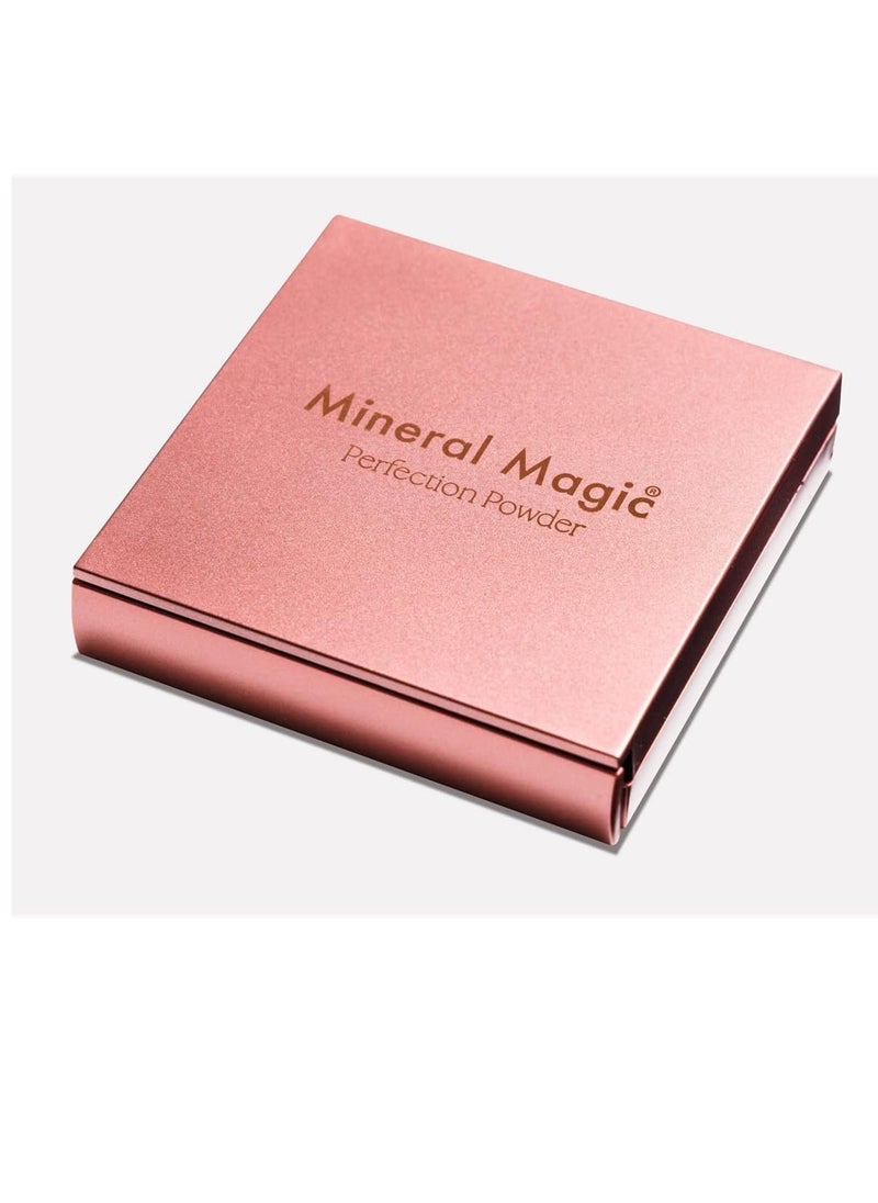 Mineral Magic Makeup Perfection Powder Long Lasting Pressed Face Powder Foundation Covers Conceals Corrects and Q10 Hydrates Make Up to Cover Fine Lines Blemishes and Dark Circles Almond