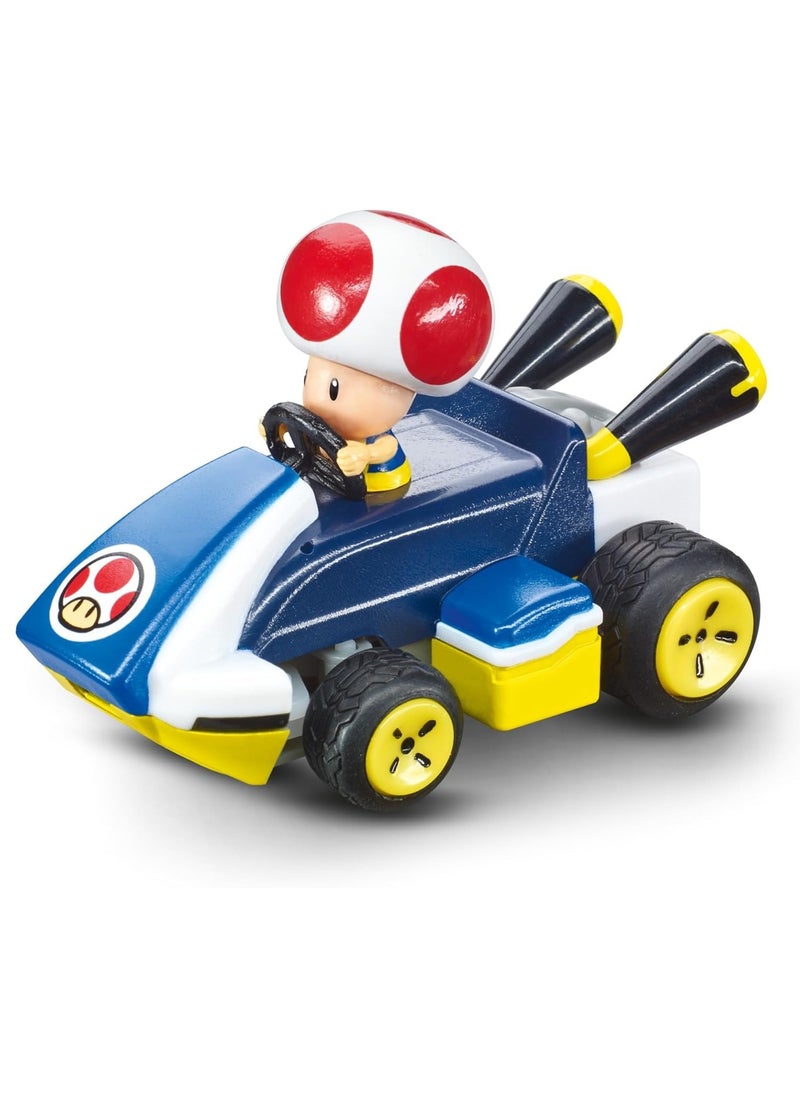 2.4 GHz Mario Kart Mini RC, Toad | Remote Control Toy for Kids | Turbo speed, precise steering | Eco-friendly paperbox packaging | Fun racing for ages 6+