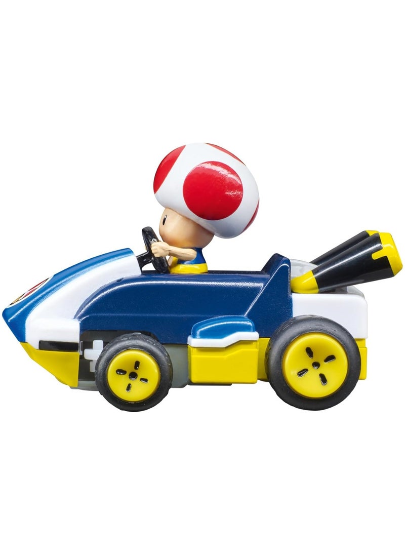 2.4 GHz Mario Kart Mini RC, Toad | Remote Control Toy for Kids | Turbo speed, precise steering | Eco-friendly paperbox packaging | Fun racing for ages 6+