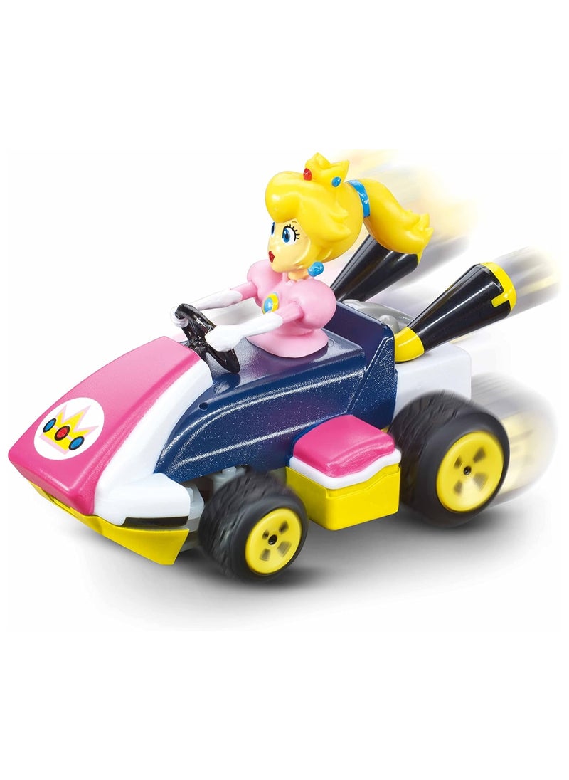 Mario Kart RC Mini Controllable Car, Peach | 11 Pieces | Remote Control Toy for Kids | Turbo speed, precise steering, fun racing action | Ideal for ages 6+