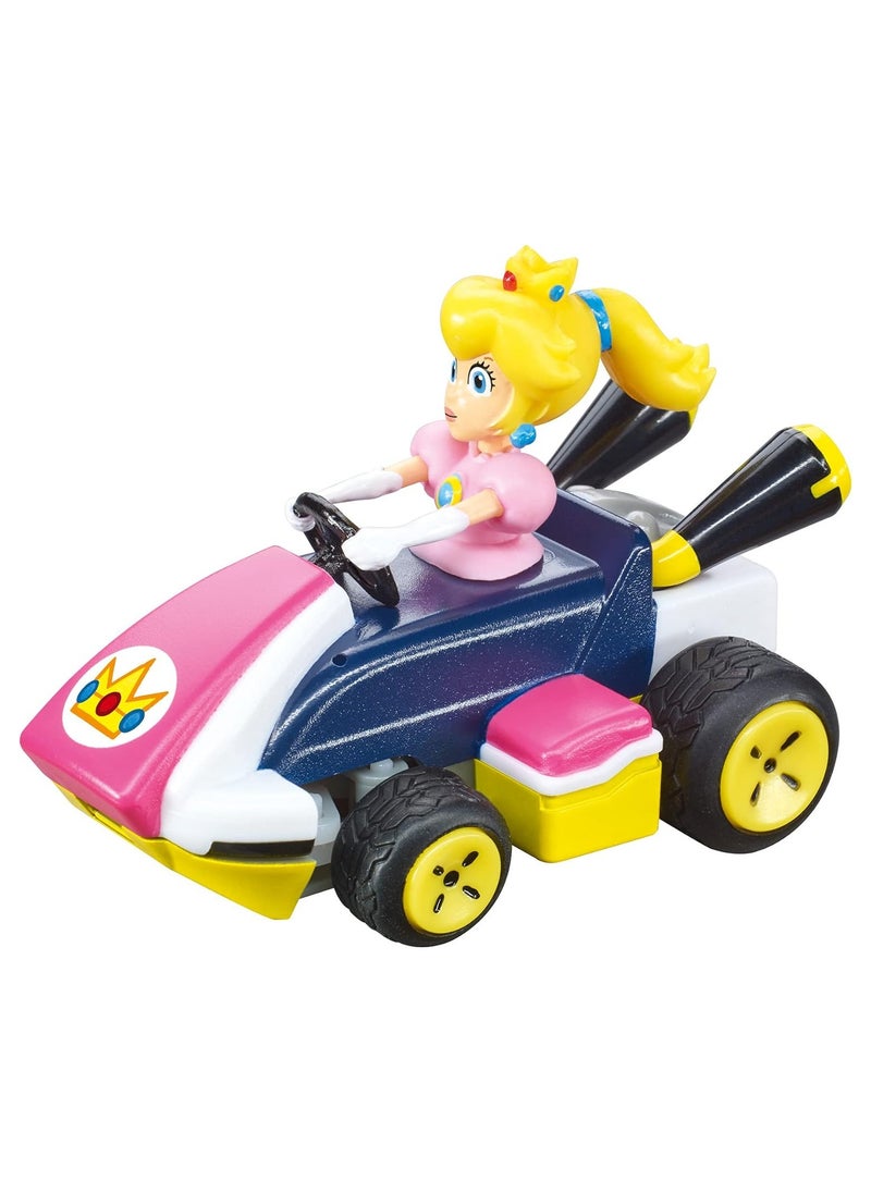 Mario Kart RC Mini Controllable Car, Peach | 11 Pieces | Remote Control Toy for Kids | Turbo speed, precise steering, fun racing action | Ideal for ages 6+