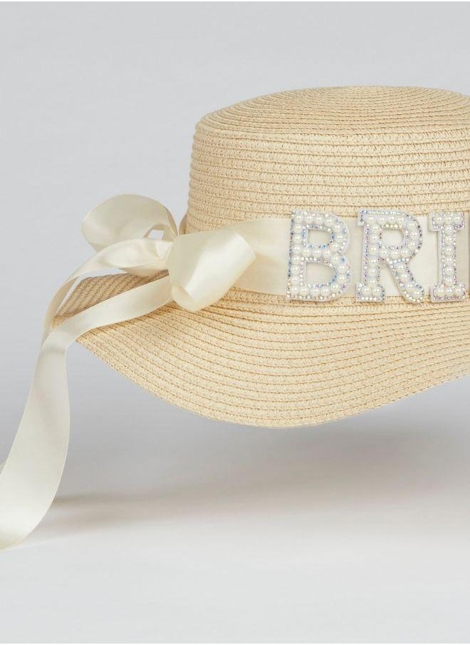 BRIDE embellished straw sun hat