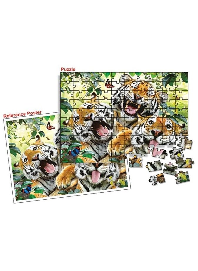 Creative's Silly Tigers Selfie 100 Piece Jigsaw Puzzle |Creative s Selfie Puzzles Series | Jigsaw Puzzle | Gift for Kids of Age 7 to 10 Years