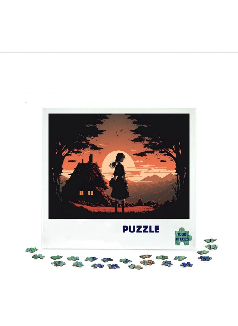 3D Sunset Girl 1000-Piece Puzzle