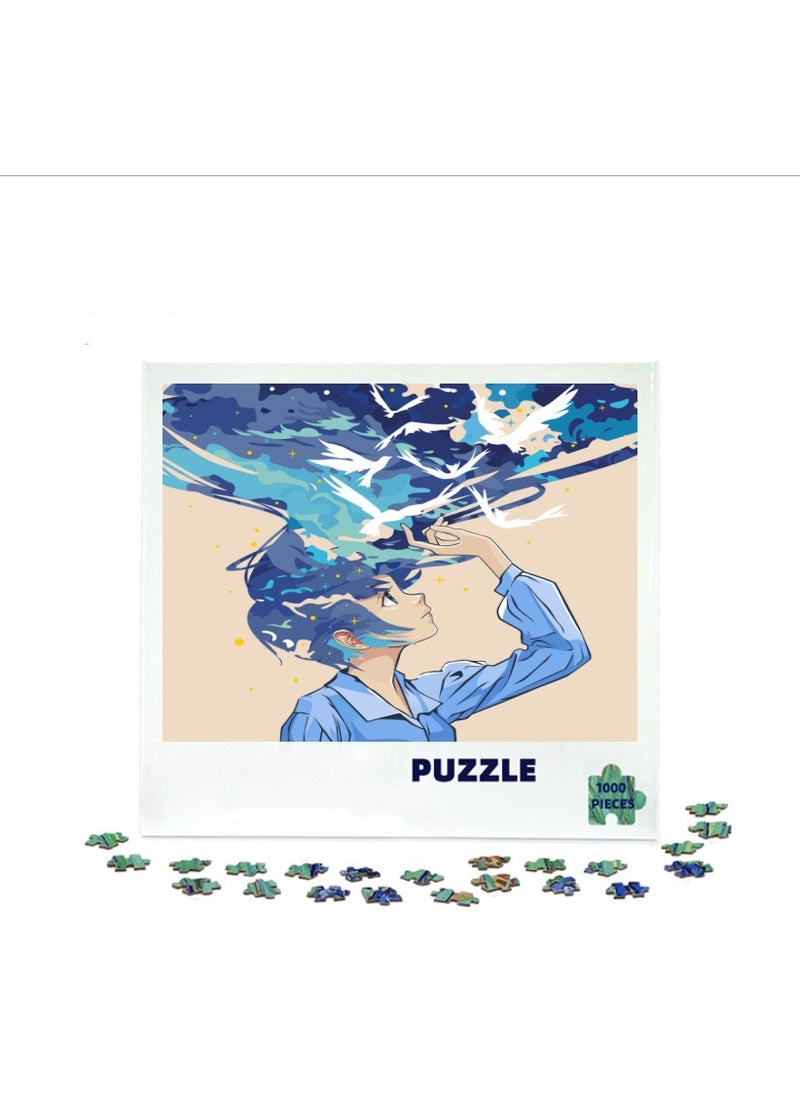 3D Blue Girl 1000-Piece Puzzle