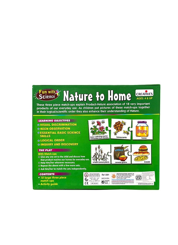 Creative’s Nature to Home | Fun Science Puzzles | Self Correcting Puzzles| Logical Thinking Puzzles for Kids| Children Learn Scientific Knowledge | Matching Skills| 54 Piece Puzzles |Ages 4 & Up