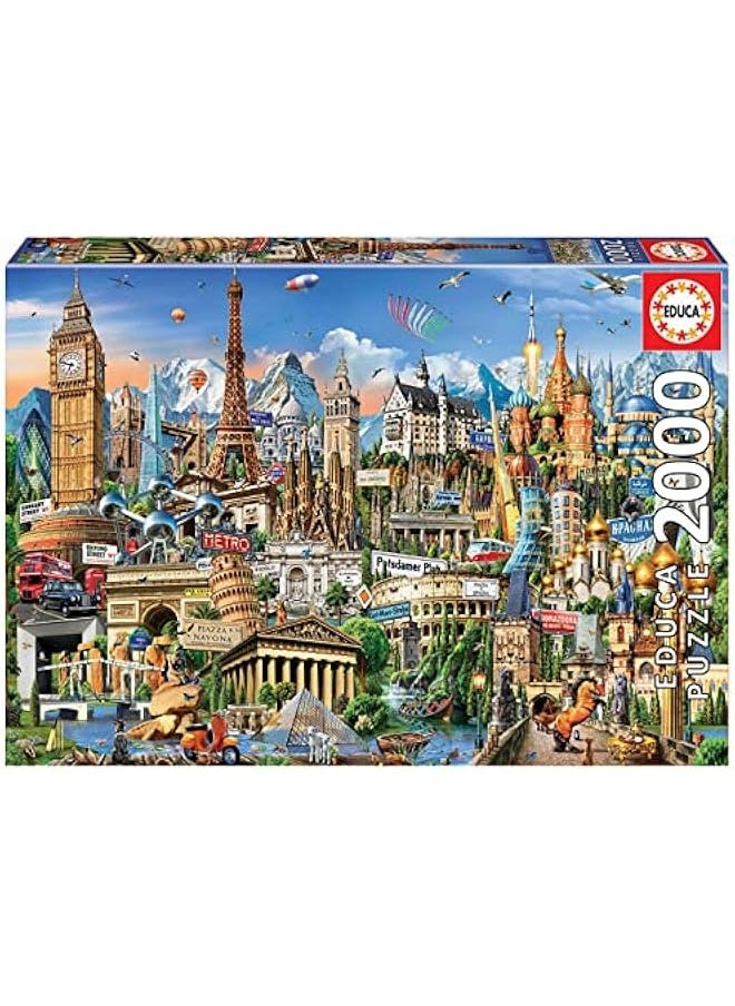 - 2000 piece puzzle for adults | Symbols of Europe. Includes Fix Puzzle glue. From 14 years old (17697)