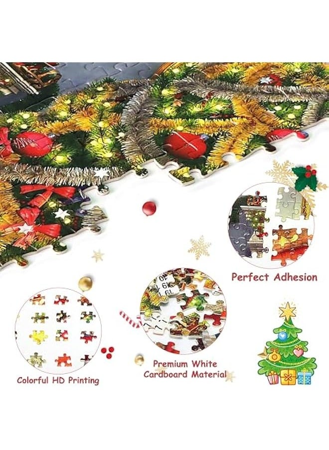 Christmas Advent Calendar Jigsaw Puzzles for Adults and Kids- Festive Fireplace in Warm Christmas Holiday Puzzle, 24 Parts -1008 Pieces Jigsaw Puzzles for Countdown to Christmas Puzzles Gift