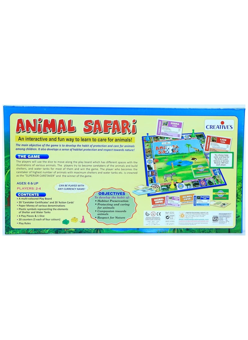 Creative's Animal Safari A Interactive and Fun Way to Learn to Care for The Animals | Board Game to Learn Respect for Nature| 2 to 4 Players can Play This Board Game for Ages 6 & UP